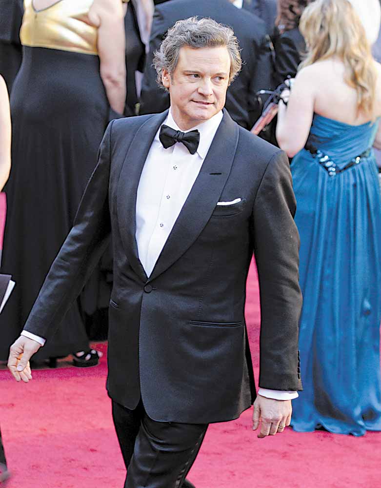 Actor Colin Firth arrives before the 83rd Academy Awards on Sunday, Feb. 27, 2011, in the Hollywood section of Los Angeles. 