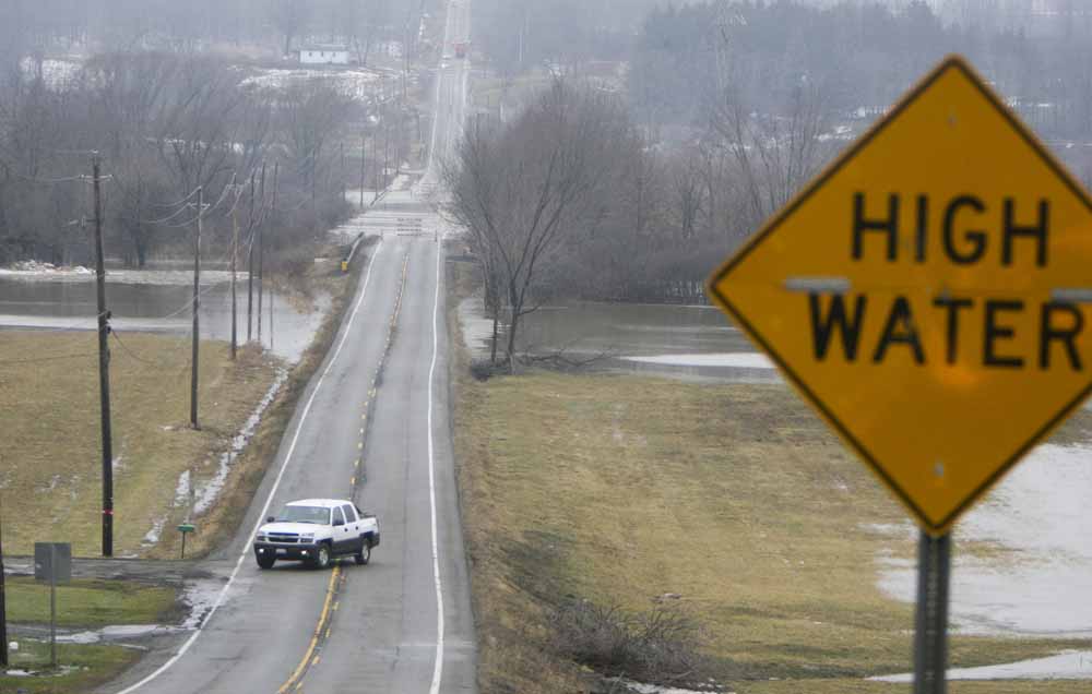 A combination of melting snow and expected heavy rain almost two or more inches  had  the entire Mahoning Valley under a flood warning till about 7 p.m.