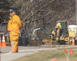 Gas was disrupted to 90 homes Tuesday afternoon when a subcontractor for Dominion East Ohio hit a pipe with a backhoe and caused a leak. Service was returned to those homes Tuesday evening.