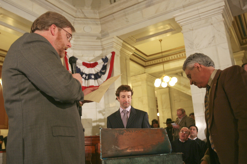The observation that history repeats itself is illustrated by how events and circumstances have come full circle in the century since the Mahoning County Courthouse was built and opened..ÒWe owe a debt of gratitude and appreciation to the leaders, both in the public and private sectors, who, a century ago, demonstrated vision and resolve to complete this courthouse amid economic uncertainty,Ó said William Lawson, executive director of the Mahoning Valley Historical Society..Lawson was speaking at a Friday ceremony, during which hundreds of people gathered on all floors of the courthouse rotunda to mark the centennial of the March 6, 1911, opening of the building..