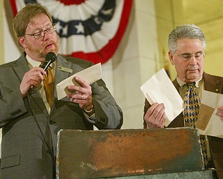 The observation that history repeats itself is illustrated by how events and circumstances have come full circle in the century since the Mahoning County Courthouse was built and opened..ÒWe owe a debt of gratitude and appreciation to the leaders, both in the public and private sectors, who, a century ago, demonstrated vision and resolve to complete this courthouse amid economic uncertainty,Ó said William Lawson, executive director of the Mahoning Valley Historical Society..Lawson was speaking at a Friday ceremony, during which hundreds of people gathered on all floors of the courthouse rotunda to mark the centennial of the March 6, 1911, opening of the building..