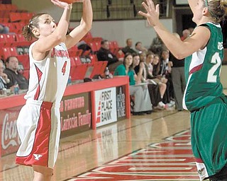 YSU's Bojana Dimitrov takes a shot during a game against Green Bay on Jan. 3.
