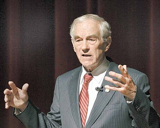 U.S. Rep. Ron Paul, R-Texas, speaks during a Presidential Lecture Series sponsored by The Family Leader, Monday, March 7, 2011, in Pella, Iowa.