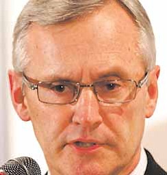 Ohio State coach Jim Tressel talks with members of the media during an NCAA college football news conference, Tuesday, March 8, 2011, in Columbus, Ohio.