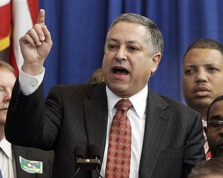 House Minority Leader Armond Budish delivers the Democrat's response to Ohio Gov. John Kasich's State of the State address Tuesday, March 8, 2011, in Columbus, Ohio.