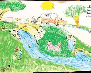 ROBERT K. YOSAY | THE VINDICATOR..Keith Burnside Diara Davis and Mace Musolino all 4th graders at Struthers Elementary show off their first thru third winning posters ...-30-