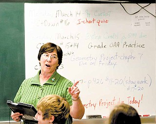 Debbie Haverstock, a math teacher for 36 years at Canfield Village Middle School, is retiring at the end of this school year. She has used her ability to play trumpet and employed other unexpected teaching methods over the years. “I’m as crazy as seven graders,” she said.
