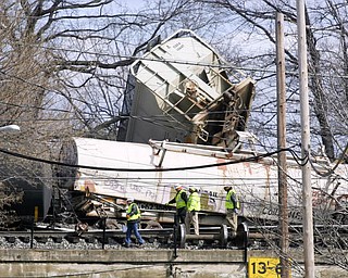 A CSX train carrying ammonia and chlorine derailed near North Center Street in Newton Falls at about 6:45 a.m. Monday.