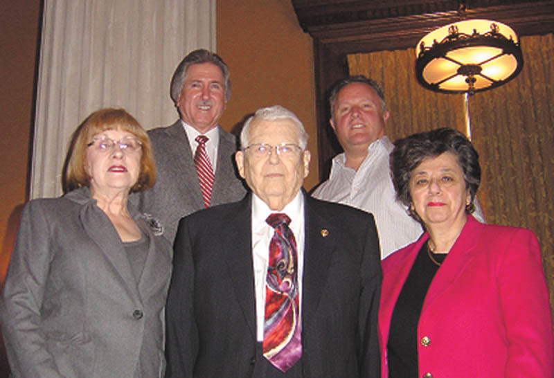 Among those involved in the membership drive being conducted by Stambaugh Pillars are, from left, Barbara Banks, committee member; Phil Cannatti, executive director of Stambaugh Auditorium; Leland Clegg, advertising chairman; David Armstrong, committee member; and Carol Desmond, membership chairwoman. 