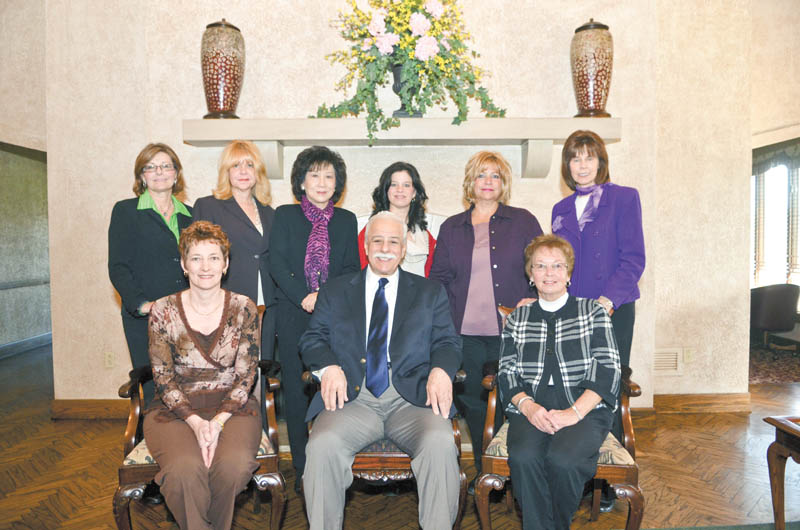 RAMI DAUD | THE VINDICATOR: Looking forward to a gala evening to be presented by the Alzheimer’s Association, Greater East Ohio Area Chapter, are in front, from left, Sherrin Stambaugh, Socrates Kolitsos and Kate Blaney, and in back, Anna Keck, Johanna Nuzzo, Florence Wang, Deanna Spirko, Carol Hitchcock and Pam Rogers. Also involved in planning the event but not pictured are Joe Fleming, Marilyn Herron, Casey Mirkin, Nickie Keagy and Christine Pallo.