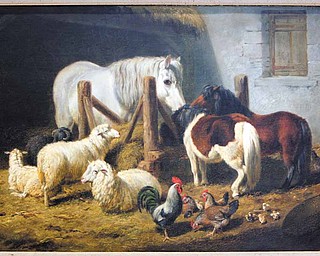 “Barnyard,” an oil-on-board painting by Arthur Fitzwilliam Tait, was purchased by The Butler in 1948.