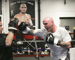 ROBERT K. YOSAY | THE VINDICATOR..Kelly Pavlik is back in the ring sparing and conditioning for his upcoming bout in May -- He sparred With ROMARO (ok) Johnson.-30-