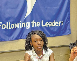 Taft Elementary School fifth-grader Jayda Day, 11, a member of her school’s Destination Imagination team, talks about the competition that involves teamwork, creativity, problem solving, research and other skills.