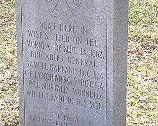 Spot near where Confederate Gen. Samuel Garland fell at Fox’s Gap, South Mountain.
