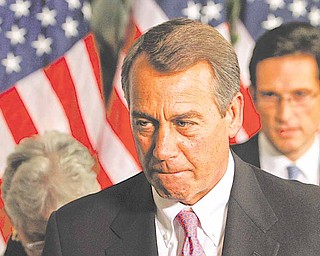 House Speaker John Boehner of Ohio, announces that an agreement to avert a government shutdown was reached at the U.S. Capitol in Washington, on Friday, April 8, 2011.