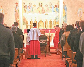Funeral services for Campbell Memorial High School teacher Michael “Mickey” Soroka, 49, who died suddenly Tuesday, were in St. Michael’s Byzantine Catholic Church on Saturday. The Rev. Basil Marchak officiated.
