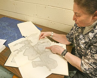 ROBERT K. YOSAY | THE VINDICATOR...Ann Harris has an office and storage room with tons of files about abandoned mines in the Ohio and Pennsylvania. SheÕs working weekly with a university archivist who will make sure the files are kept and cataloged properly in the future. This is for a story about sinkholes caused by subsidence and abandoned mines. Spring is the most common time for mines to cave and cause problems. ..-30-