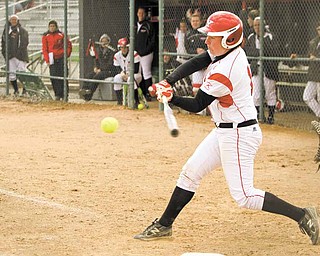 Youngstown State junior softball player Jordan Ingalls focuses on the ball during a game this season. She is distant cousins with teammate Sarah Ingalls (Ursuline High) and both share a common bloodline that can be traced back to American author Laura Ingalls Wilder.
