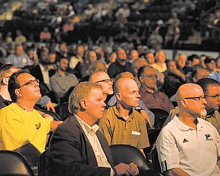 Some 3,200 men took part in the second annual Men’s Rally in the Valley Saturday at the Covelli Centre, downtown Youngstown.