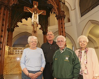 ROBERT K. YOSAY | THE VINDICATOR...St Patricks Church 100 Years old - l-r  Nancy Tyan Pat  Kerrigan Jack Doran and Sister Dorothy Zwick HM...-30-