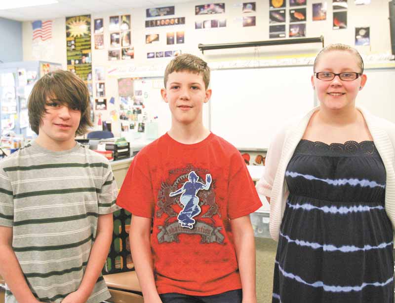 Bailey Loy, 13; Ben St. John, 12; and Brittany Ring, 14, are the only fifth- through eighth-graders in Ohio chosen to attend a U.S. Department of Energy science camp this summer in Tennessee. Bailey and Brittany are students at West Branch Middle School, and Ben attends Beloit Elementary School, which also is part of the West Branch district.