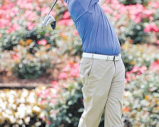 David Toms tees off from the 18th hole during Round 2 of The Players Championship golf tournament Friday in Ponte Vedra Beach, Fla. Toms finished the day 10-under-par and in the lead.