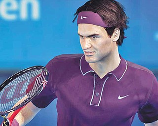 In this video game image released by 2K Games, animated version of tennis player Roger Federer is shown in "Top Spin 4."