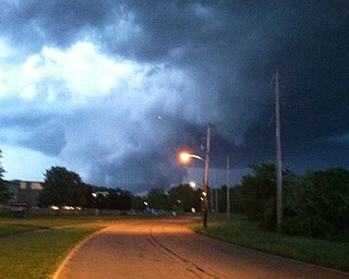 A spiraling cloud formation was spotted just before 9 p.m. along state Route 169 in Niles.