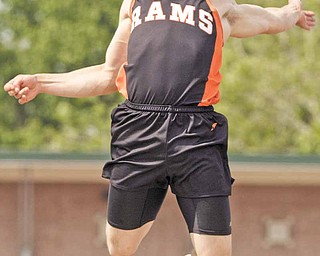 Mineral Ridge's Dan Skiba makes his third attempt in the long jump during the boys Division III State High School Track Meet at Ohio State University Friday, June 3, 2011. Skiba went 24' 5.25" on the attempt to win the event.