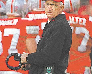 Ohio State coach John Cooper looks to his team during the Buckeyes 28-24 loss to Michigan State in Columbus, Ohio, Saturday, Nov 7, 1998. Cooper says the team's loss to Michigan State is one of the lowest valleys he's suffered since bcoming head coach. (AP Photo/Mark Hall)