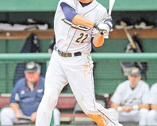 Akron center fielder Drew Turocy is set to swing during a recent game. The 2007 graduate of Canfield High was selected by the Boston Red Sox on Tuesday in the MLB Draft.