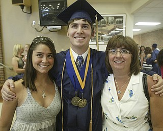 William D Lewis the Vindicator Lowellville HS 2011 class pres and one of several valedictorians Matthew Russo poses with his sister Samantha Russo, 2008 Lowellville valedictorian and his mom 1980 Lowellville valedictorian Liz Russo.