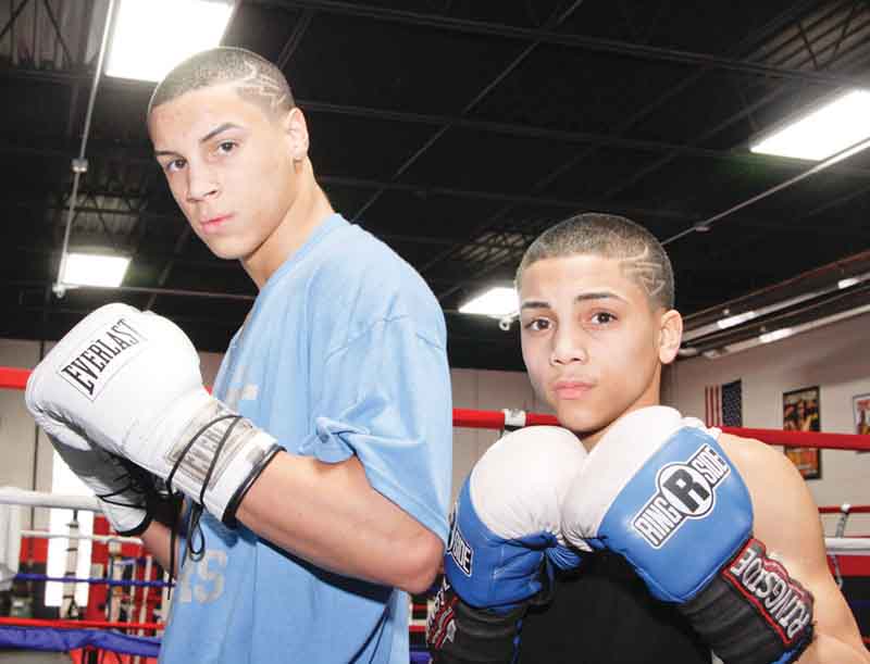 Juan Salinas and his older younger brother Alejandro Salinas at Southside Boxing Club in 2009