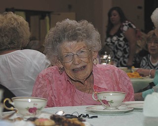 Dorothy Soles, who will be 93 in August, used the occasion of Trinity United Methodist Women's English Tea on June 9 as an opportunity to arrange a face-to-face meeting after 20-plus years of telephone rapport with The Vindicator's Society Department.