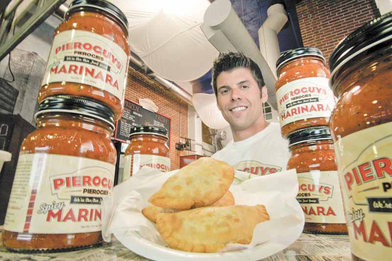 Frank Gazella Jr. is co-founder of Pieroguys Pierogies at the City Market in Kansas City, Missouri. The business, a wholesale pierogies manufacturer, has opened a cafe and is now selling it's own pieroguy sauces in bottles. (David Pulliam/Kansas City Star/MCT)