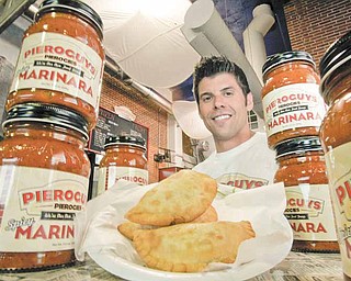 Frank Gazella Jr. is co-founder of Pieroguys Pierogies at the City Market in Kansas City, Missouri. The business, a wholesale pierogies manufacturer, has opened a cafe and is now selling it's own pieroguy sauces in bottles. (David Pulliam/Kansas City Star/MCT)