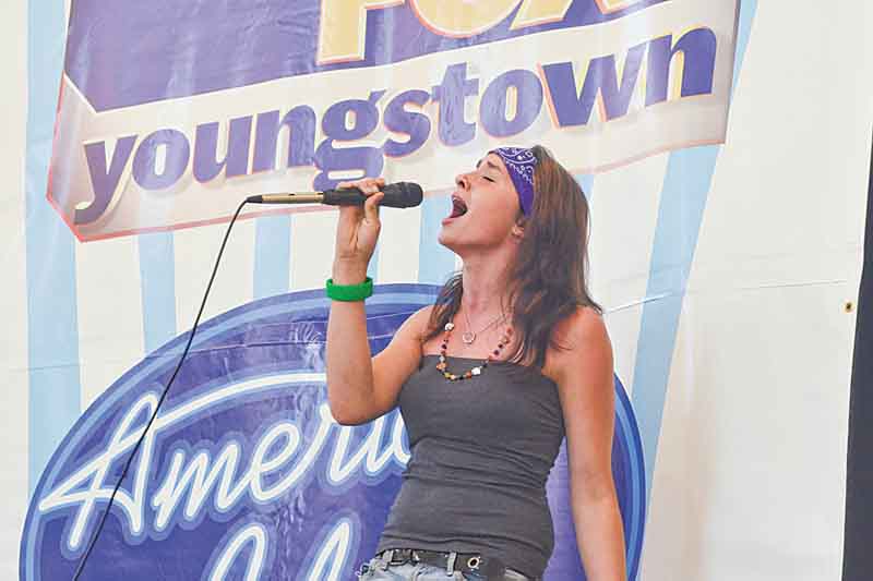 Kerstin Williams, 16, of Warren performs “Call Me When You’re Sober” by Evanescence at Eastwood Mall. About 100 performed to gain a spot at the “American Idol” Pittsburgh competition.