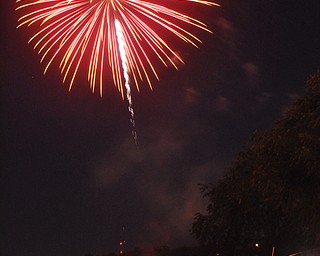 Image of a firework from the Independence Day fireworks in Youngstown. Display by the City of Youngstown and Colonial Fireworks. Image by Katie Libecco/The Vindicator.