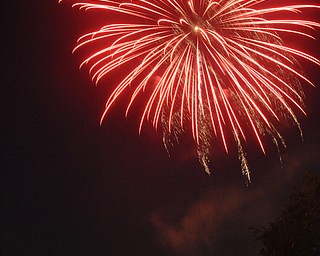 Image of a firework from the Independence Day fireworks in Youngstown. Display by the City of Youngstown and Colonial Fireworks. Image by Katie Libecco/The Vindicator.