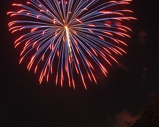 Image of a firework from the Independence Day fireworks in Youngstown. Display by the City of Youngstown and Colonial Fireworks. Image by Katie Libecco/The Vindicator.