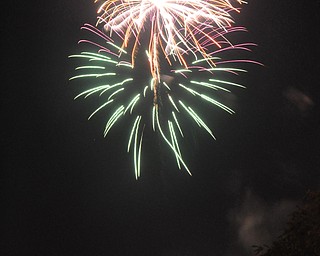 Image of a firework from the Independence Day fireworks in Youngstown. Display by the City of Youngstown and Colonial Fireworks. Image by Katie Libecco/The Vindicator.