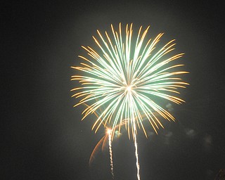Image of a firework from the Independence Day fireworks in Youngstown. Display by the City of Youngstown and Colonial Fireworks. Image by Katie Libecco/The Vindicator.