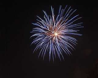 Image of a firework from the Independence Day fireworks in Youngstown. Display by the City of Youngstown and Colonial Fireworks. Image by Katie Libecco/The Vindicator.