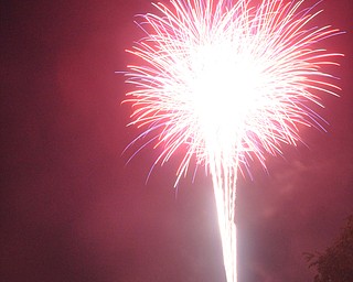 Image of a firework from the Independence Day fireworks in Youngstown. Display by the City of Youngstown and Colonial Fireworks. Image by Katie Libecco/The Vindicator.