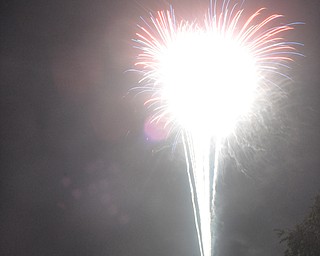 Image of a firework from the Independence Day fireworks in Youngstown. Display by the City of Youngstown and Colonial Fireworks. Image by Katie Libecco/The Vindicator.