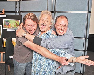 Jim Cummings, center, hanging out with 'Winnie The Pooh' co-directors from left, Don Hall and Stephen J. Anderson.