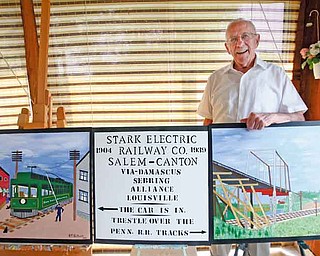 Bob Schuck, 88, wants to preserve memories of Salem’s earlier days. Schuck had an Akron company make a 6-foot-by-18-foot vinyl mural based on three paintings he made of a streetcar. It will be erected on the north side of the building that houses the Q. City Diner, 139 N. Ellsworth Ave. Schuck said the streetcar offered service from Salem to Canton and back between 1904 and 1939.