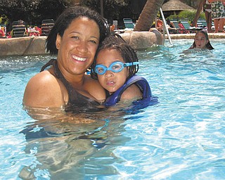 Jibril James Jackson of Youngstown enjoys some fun in the water with Jaietta Jackson, also of Youngstown. Photo sent in by Jaietta Jackson.
