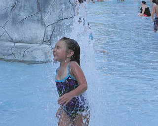Mia Lazazzera, 4, stays cool at Wildwater Kingdom. Photo taken by Melinda Lazazzera of Canfield.