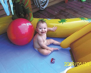 Alex Krinos of Campbell, says it's too hot for clothes! Photo sent in by Alex's great-grandmother, Millie Valentino.